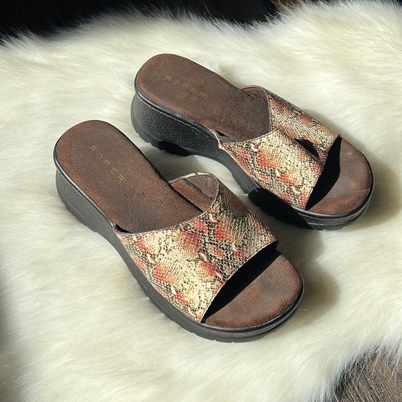 Roper Shoes Roper Y2k Python Platform Slide Sandals Poshmark